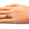 Anillo Elegante 01.351.0014.07 Oro Laminado, Diseño de San Judas, Pulido, Tres Tonos (Size 7)