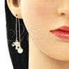 Arete Violador 02.380.0032 Oro Laminado, Diseño de Elefante, con Blanca and Negro Cristal, Pulido, Tono Dorado