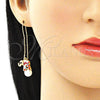 Arete Violador 02.380.0032.1 Oro Laminado, Diseño de Elefante, con Multicolor Cristal, Pulido, Tono Dorado