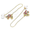 Arete Violador 02.380.0032.1 Oro Laminado, Diseño de Elefante, con Multicolor Cristal, Pulido, Tono Dorado