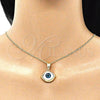 Collares con Dije 04.351.0027.20 Oro Laminado, Diseño de Ojo Griego, Pulido, Tono Dorado (02 MM Thickness, 20 Inches Length)