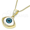 Collares con Dije 04.351.0027.20 Oro Laminado, Diseño de Ojo Griego, Pulido, Tono Dorado (02 MM Thickness, 20 Inches Length)
