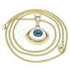 Collares con Dije 04.351.0027.20 Oro Laminado, Diseño de Ojo Griego, Pulido, Tono Dorado (02 MM Thickness, 20 Inches Length)