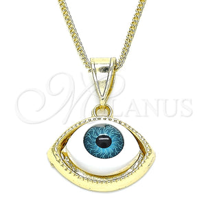 Collares con Dije 04.351.0027.20 Oro Laminado, Diseño de Ojo Griego, Pulido, Tono Dorado (02 MM Thickness, 20 Inches Length)