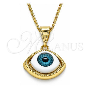 Collares con Dije 04.351.0027.20 Oro Laminado, Diseño de Ojo Griego, Pulido, Tono Dorado (02 MM Thickness, 20 Inches Length)