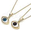 Collares con Dije 04.351.0027.20 Oro Laminado, Diseño de Ojo Griego, Pulido, Tono Dorado (02 MM Thickness, 20 Inches Length)