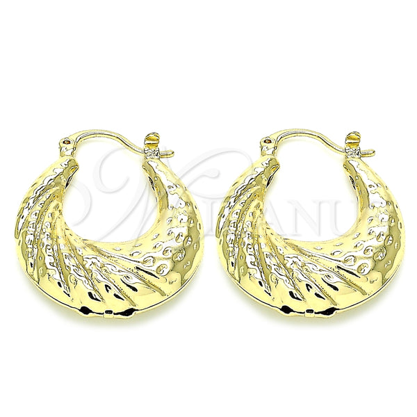 Argolla Pequeña 02.163.0130.25 Oro Laminado, Diseño de Hueco, Pulido, Tono Dorado