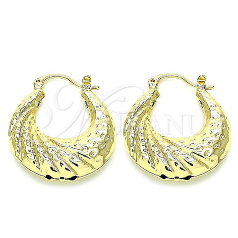 Argolla Pequeña 02.163.0130.25 Oro Laminado, Diseño de Hueco, Pulido, Tono Dorado