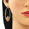 Argolla Grande 02.380.0036.1.50 Oro Laminado, Diseño de Trébol de Cuatro Hojas y Corazón, con Blanca Cristal, Diamantado, Tono Dorado