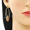 Argolla Grande 02.380.0037.50 Oro Laminado, Diseño de Tortuga y Corazón, con Granate and Blanca Cristal, Diamantado, Tono Dorado