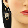 Argolla Grande 02.380.0038.50 Oro Laminado, Diseño de Besos y Abrazos, con Blanca Cristal, Diamantado, Tono Dorado