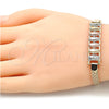 Pulsera Elegante 03.380.0026.07 Oro Laminado, Diseño de Guadalupe, Pulido, Tres Tonos (05 MM Thickness, 7 Inches Length)