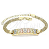 Pulsera Elegante 03.380.0026.07 Oro Laminado, Diseño de Guadalupe, Pulido, Tres Tonos (05 MM Thickness, 7 Inches Length)