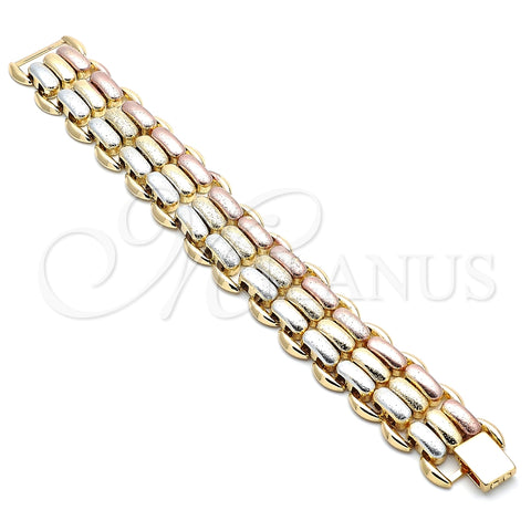 Pulsera Elegante 03.331.0099.08 Oro Laminado, Mate, Tres Tonos (23 MM Thickness, 8 Inches Length)