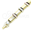 Pulsera Elegante 03.331.0101.08 Oro Laminado, Mate, Tres Tonos (12 MM Thickness, 8 Inches Length)