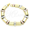 Pulsera Elegante 03.331.0101.08 Oro Laminado, Mate, Tres Tonos (12 MM Thickness, 8 Inches Length)