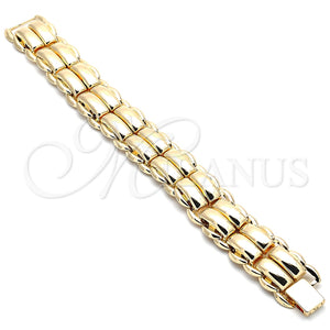 Pulsera Elegante 03.331.0105.09 Oro Laminado, Pulido, Tono Dorado (21 MM Thickness, 9 Inches Length)