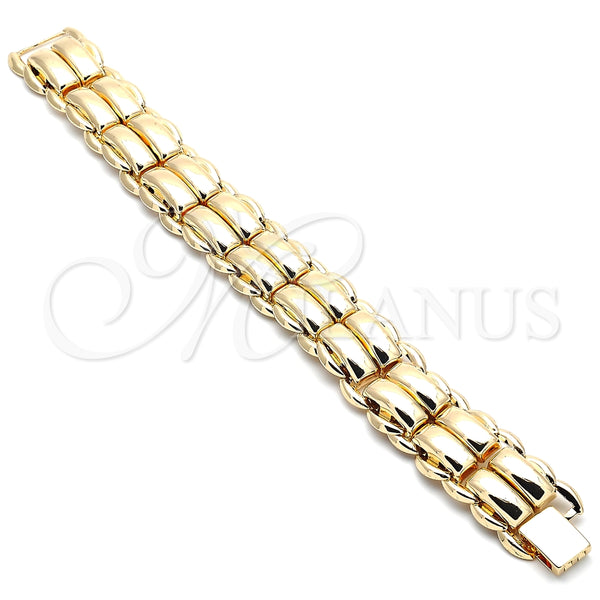 Pulsera Elegante 03.331.0105.09 Oro Laminado, Pulido, Tono Dorado (21 MM Thickness, 9 Inches Length)