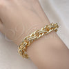 Pulsera Elegante 03.331.0106.08 Oro Laminado, Pulido, Tono Dorado (11 MM Thickness, 8 Inches Length)