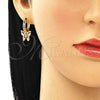Argolla Huggie 02.210.0448.2.15 Oro Laminado, Diseño de Mariposa, con Multicolor Micro Pave, Pulido, Tono Dorado