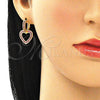 Argolla Huggie 02.210.0449.1.15 Oro Laminado, Diseño de Corazón, con Rubi Micro Pave, Pulido, Tono Dorado