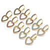 Argolla Huggie 02.210.0449.1.15 Oro Laminado, Diseño de Corazón, con Rubi Micro Pave, Pulido, Tono Dorado
