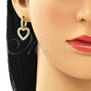 Argolla Huggie 02.210.0449.3.15 Oro Laminado, Diseño de Corazón, con Turquoise Micro Pave, Pulido, Tono Dorado
