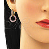 Argolla Huggie 02.284.0031.4.15 Oro Laminado, con Rubi Micro Pave, Pulido, Tono Dorado