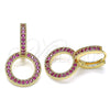 Argolla Huggie 02.284.0031.4.15 Oro Laminado, con Rubi Micro Pave, Pulido, Tono Dorado