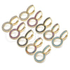 Argolla Huggie 02.284.0031.4.15 Oro Laminado, con Rubi Micro Pave, Pulido, Tono Dorado