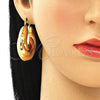 Argolla Mediana 02.163.0135.40 Oro Laminado, Diseño de Hueco, Cepillado, Tono Dorado