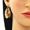 Argolla Mediana 02.163.0136.40 Oro Laminado, Diseño de Bambu y Hueco, Cepillado, Tono Dorado