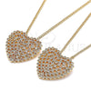 Collares con Dije 04.156.0370.1.20 Oro Laminado, Diseño de Corazón, con Granate and Blanca Micro Pave, Pulido, Tono Dorado (02 MM Thickness, 20 Inches Length)