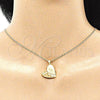 Juego de Arete y Dije de Adulto 10.156.0323 Oro Laminado, Diseño de Corazón, con Blanca Zirconia Cubica, Pulido, Tono Dorado