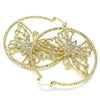 Argolla Grande 02.380.0045.50 Oro Laminado, Diseño de Mariposa, con Blanca Cristal, Diamantado, Tono Dorado