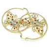 Argolla Grande 02.380.0045.1.50 Oro Laminado, Diseño de Mariposa, con Multicolor Cristal, Diamantado, Tono Dorado