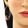 Argolla Grande 02.380.0052.50 Oro Laminado, Diseño de Elefante y Corazón, con Granate and Blanca Cristal, Diamantado, Tono Dorado