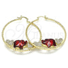 Argolla Grande 02.380.0052.50 Oro Laminado, Diseño de Elefante y Corazón, con Granate and Blanca Cristal, Diamantado, Tono Dorado