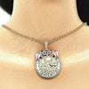 Dije Religioso 05.380.0030.1 Oro Laminado, Diseño de Moneda Centenario y Angel, con Cristal Multicolor, Pulido, Tres Tonos