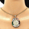 Dije Religioso 05.380.0031.1 Oro Laminado, Diseño de Moneda Centenario y Angel, con Cristal Multicolor, Pulido, Tres Tonos