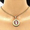 Dije Religioso 05.380.0039 Oro Laminado, Diseño de Guadalupe y Llave Griega, Pulido, Tres Tonos