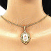 Dije Religioso 05.380.0046.1 Oro Laminado, Diseño de Guadalupe, Pulido, Tres Tonos