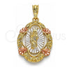 Dije Religioso 05.380.0043 Oro Laminado, Diseño de San Judas, Pulido, Tres Tonos