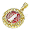 Dije Religioso 05.380.0044 Oro Laminado, Diseño de Guadalupe, Pulido, Tres Tonos