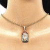 Dije Religioso 05.380.0048.1 Oro Laminado, Diseño de Guadalupe, con Cristal Multicolor, Pulido, Tres Tonos