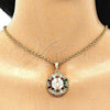 Dije Religioso 05.380.0057 Oro Laminado, Diseño de Guadalupe y Llave Griega, con Multicolor Cristal, Pulido, Tres Tonos