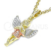 Dije Religioso 05.380.0065 Oro Laminado, Diseño de Angel, Pulido, Tres Tonos