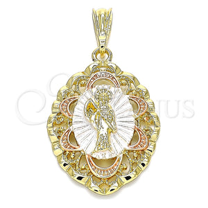 Dije Religioso 05.380.0076 Oro Laminado, Diseño de Santa Muerte, Pulido, Tres Tonos