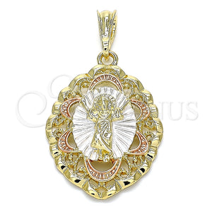Dije Religioso 05.380.0077 Oro Laminado, Diseño de Divino Niño , Pulido, Tres Tonos
