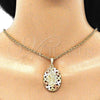 Dije Religioso 05.380.0079 Oro Laminado, Diseño de Santa Muerte y Mariposa, Pulido, Tres Tonos